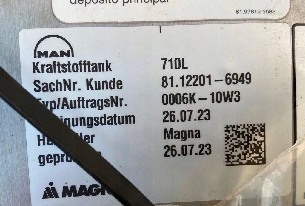 ZBIORNIK PALIWA MAN TGX TGS 710 L 81122016949 - Fuel tank for Truck: picture 4 ZBIORNIK PALIWA MAN TGX TGS 710 L 81122016949 - Fuel tank for Truck: picture 4