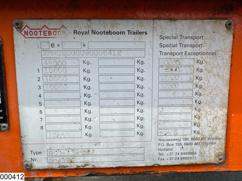Low loader semi-trailer Nooteboom Lowbed 60.000 KG, Twistlocks, Extandable, 18 Mtr: picture 13
