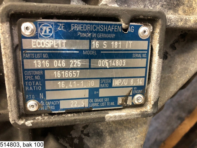 ZF ECOSPLIT 16 S 181 IT, Manual - Gearbox: picture 2 ZF ECOSPLIT 16 S 181 IT, Manual - Gearbox: picture 2