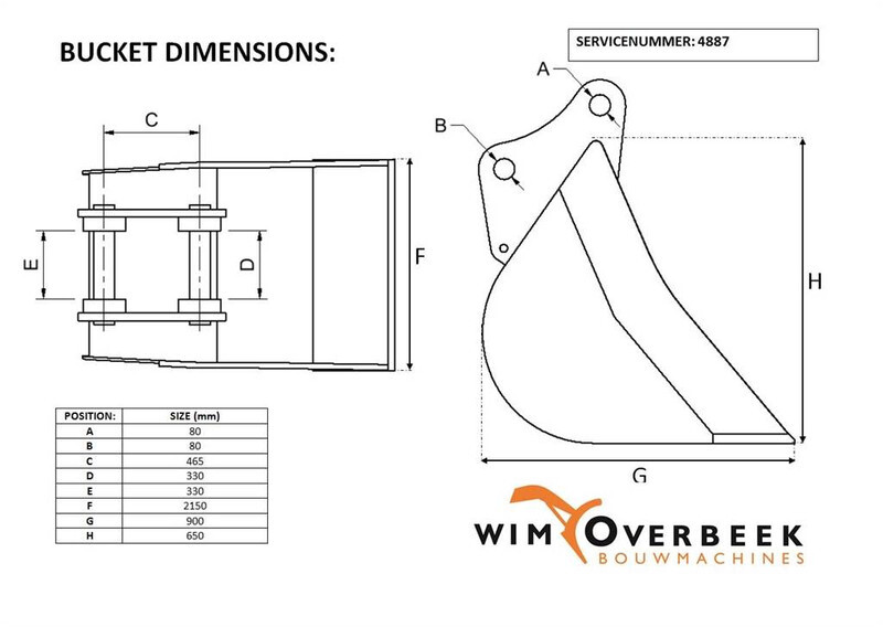 Liebherr 2,15 mtr - Bucket/Schaufel/Dichte bak - Bucket for Construction machinery: picture 5 Liebherr 2,15 mtr - Bucket/Schaufel/Dichte bak - Bucket for Construction machinery: picture 5