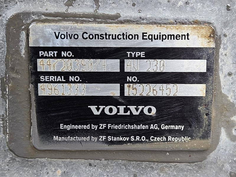 Axle and parts for Construction machinery Volvo L30G-15226452-ZF AV-230-4472039074 -Axle/Achse/As: picture 7