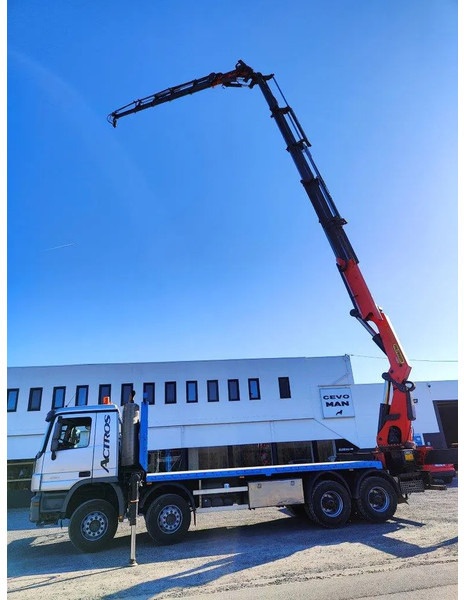 Dropside/ Flatbed truck, Crane truck Mercedes-Benz Actros 4151 V8 8x4 roofcrane / dachdecker Palfinger PK78002 + Flyjib PJ170: picture 16