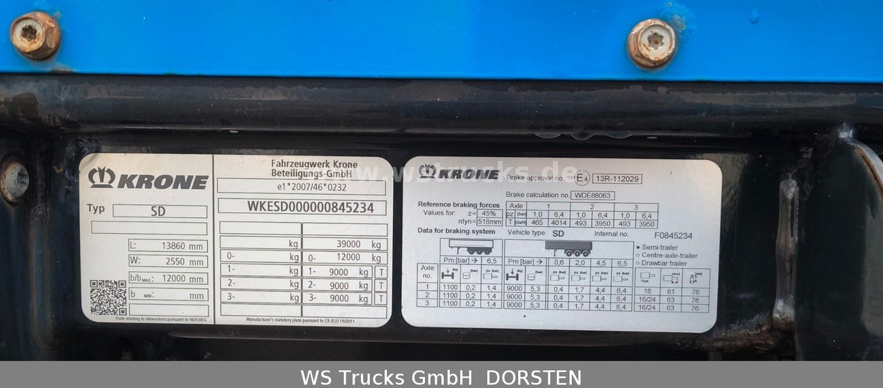 Krone SD 27 Planauflieger mit Edscha | ABS, EBS, XL - Curtainsider semi-trailer: picture 3 Krone SD 27 Planauflieger mit Edscha | ABS, EBS, XL - Curtainsider semi-trailer: picture 3