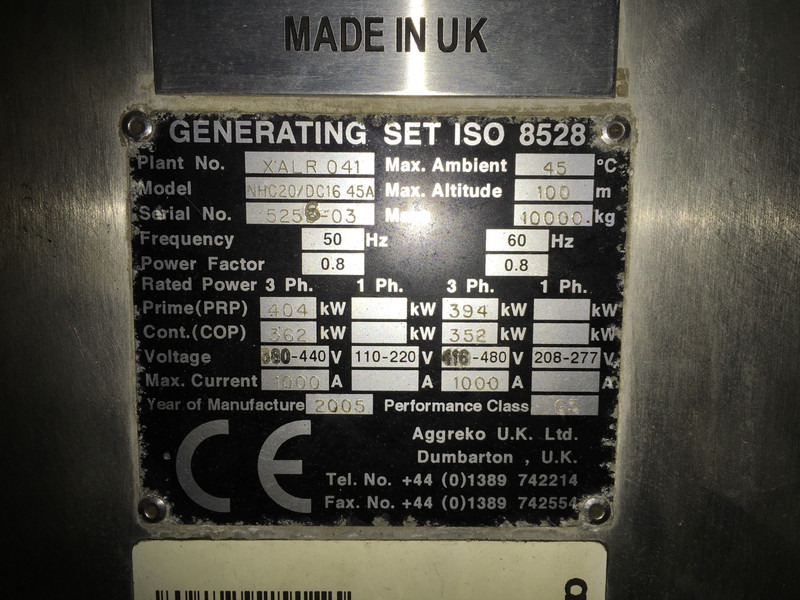 Scania DC16.43A GENERATOR 344KVA USED - Generator set: picture 2 Scania DC16.43A GENERATOR 344KVA USED - Generator set: picture 2