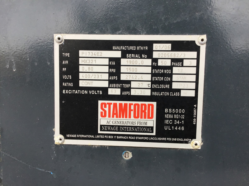 Stamford PI734E2 LOOSE GENERATOR 1900KVA NEW - Generator set: picture 4 Stamford PI734E2 LOOSE GENERATOR 1900KVA NEW - Generator set: picture 4