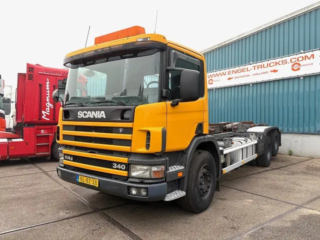 Scania P114-340 6x2 WITH MULTILIFT CONTAINERSYSTEM ONLY 80.500 KM!! ORIGINAL (10 TIRES / FULL STEEL SUSPENSION / 12 GEARS MANUAL GEARBO - Container transporter/ Swap body truck: picture 1 Scania P114-340 6x2 WITH MULTILIFT CONTAINERSYSTEM ONLY 80.500 KM!! ORIGINAL (10 TIRES / FULL STEEL SUSPENSION / 12 GEARS MANUAL GEARBO - Container transporter/ Swap body truck: picture 1