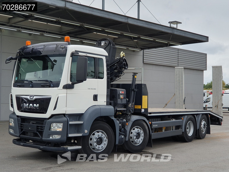 Autotransporter truck, Crane truck MAN TGS 35.360 8X2 HIAB X-Hiduo 158 BS-3 Crane Lift+lenkasche Machine transporter Euro 6: picture 8
