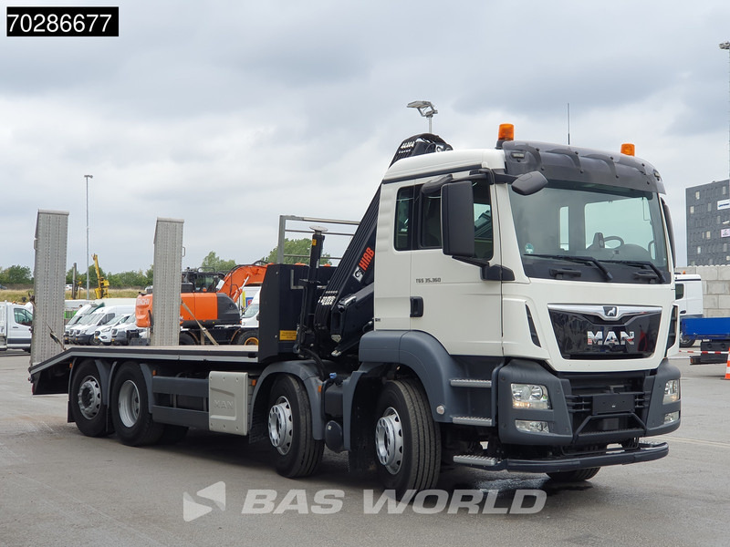 Autotransporter truck, Crane truck MAN TGS 35.360 8X2 HIAB X-Hiduo 158 BS-3 Crane Lift+lenkasche Machine transporter Euro 6: picture 10