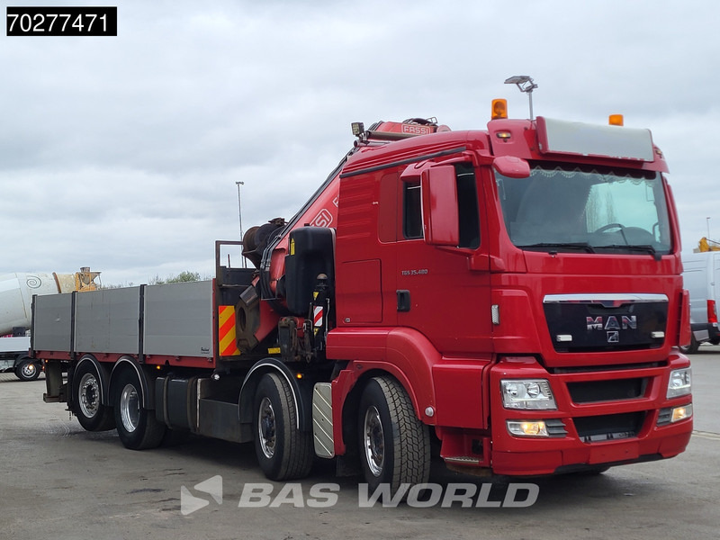 Dropside/ Flatbed truck, Crane truck MAN TGS 35.480 8X4 Fassi F800BXP.28 Kran Crane Hydrodrive Lift-Lenkachse Euro 4: picture 13