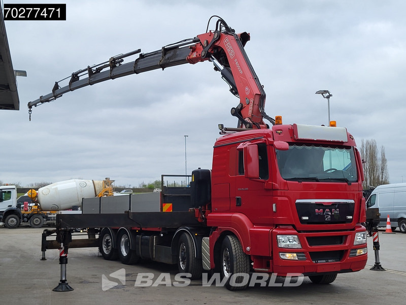 Dropside/ Flatbed truck, Crane truck MAN TGS 35.480 8X4 Fassi F800BXP.28 Kran Crane Hydrodrive Lift-Lenkachse Euro 4: picture 6