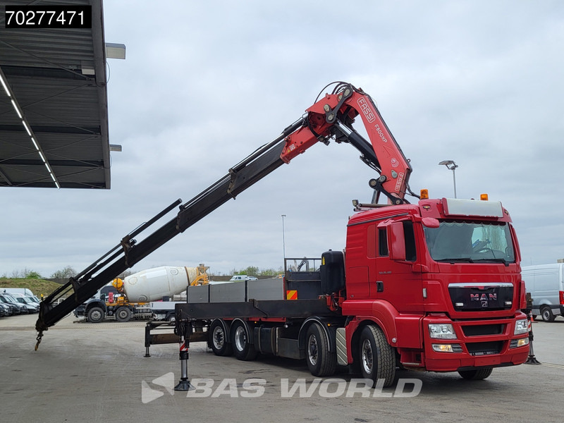 Dropside/ Flatbed truck, Crane truck MAN TGS 35.480 8X4 Fassi F800BXP.28 Kran Crane Hydrodrive Lift-Lenkachse Euro 4: picture 8