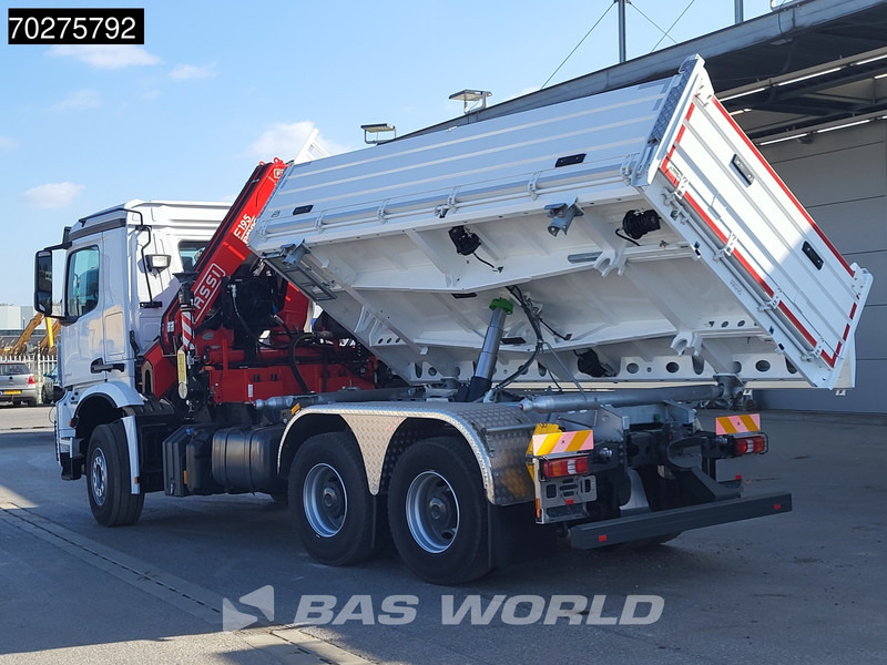 Tipper, Crane truck Mercedes-Benz Arocs 3348 6X4 Fasi F195A.2.24 Kran 3 sided tipper 9m3 Big-Axle Navi Euro 6: picture 10