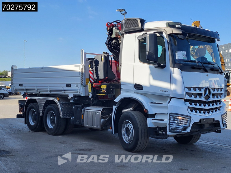 Tipper, Crane truck Mercedes-Benz Arocs 3348 6X4 Fasi F195A.2.24 Kran 3 sided tipper 9m3 Big-Axle Navi Euro 6: picture 13