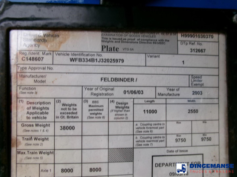 Tank semi-trailer Feldbinder Powder tank alu 41 m3 (tipping): picture 18 Tank semi-trailer Feldbinder Powder tank alu 41 m3 (tipping): picture 18