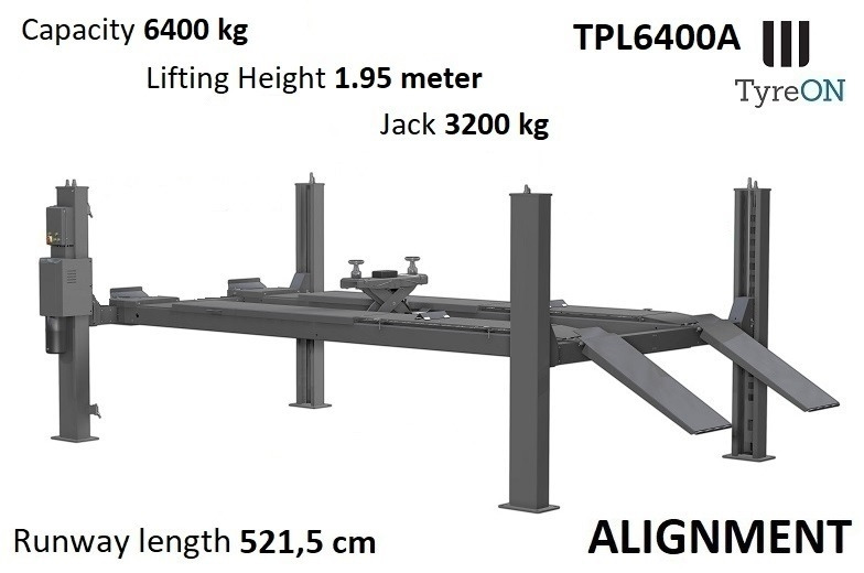 TPL6400A 4 post alignment lift - 5,2 m runways - 6.4T - Workshop equipment: picture 1 TPL6400A 4 post alignment lift - 5,2 m runways - 6.4T - Workshop equipment: picture 1