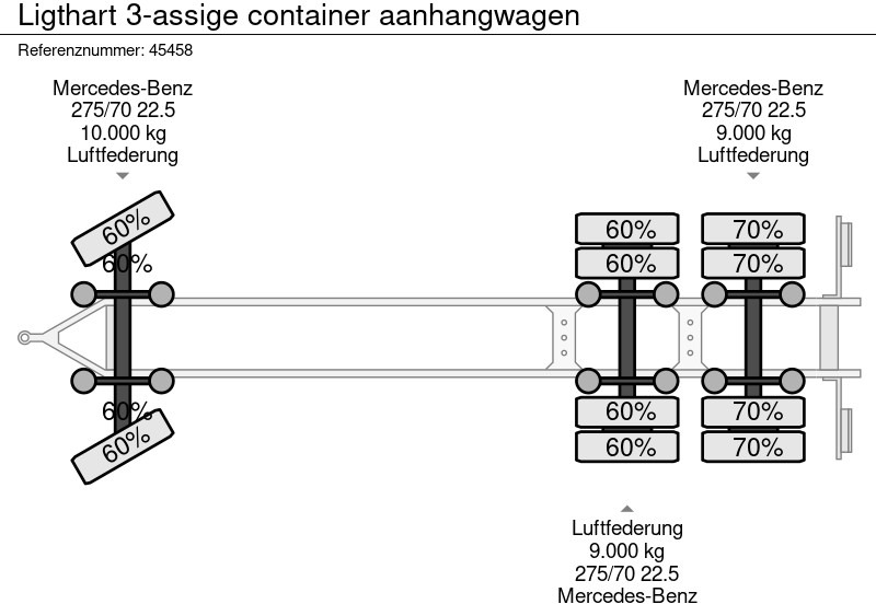 Container transporter/ Swap body trailer Ligthart 3-assige container aanhangwagen: picture 11