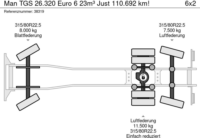 Leasing of MAN TGS 26.320 Euro 6 23m³ Just 110.692 km! MAN TGS 26.320 Euro 6 23m³ Just 110.692 km!: picture 8