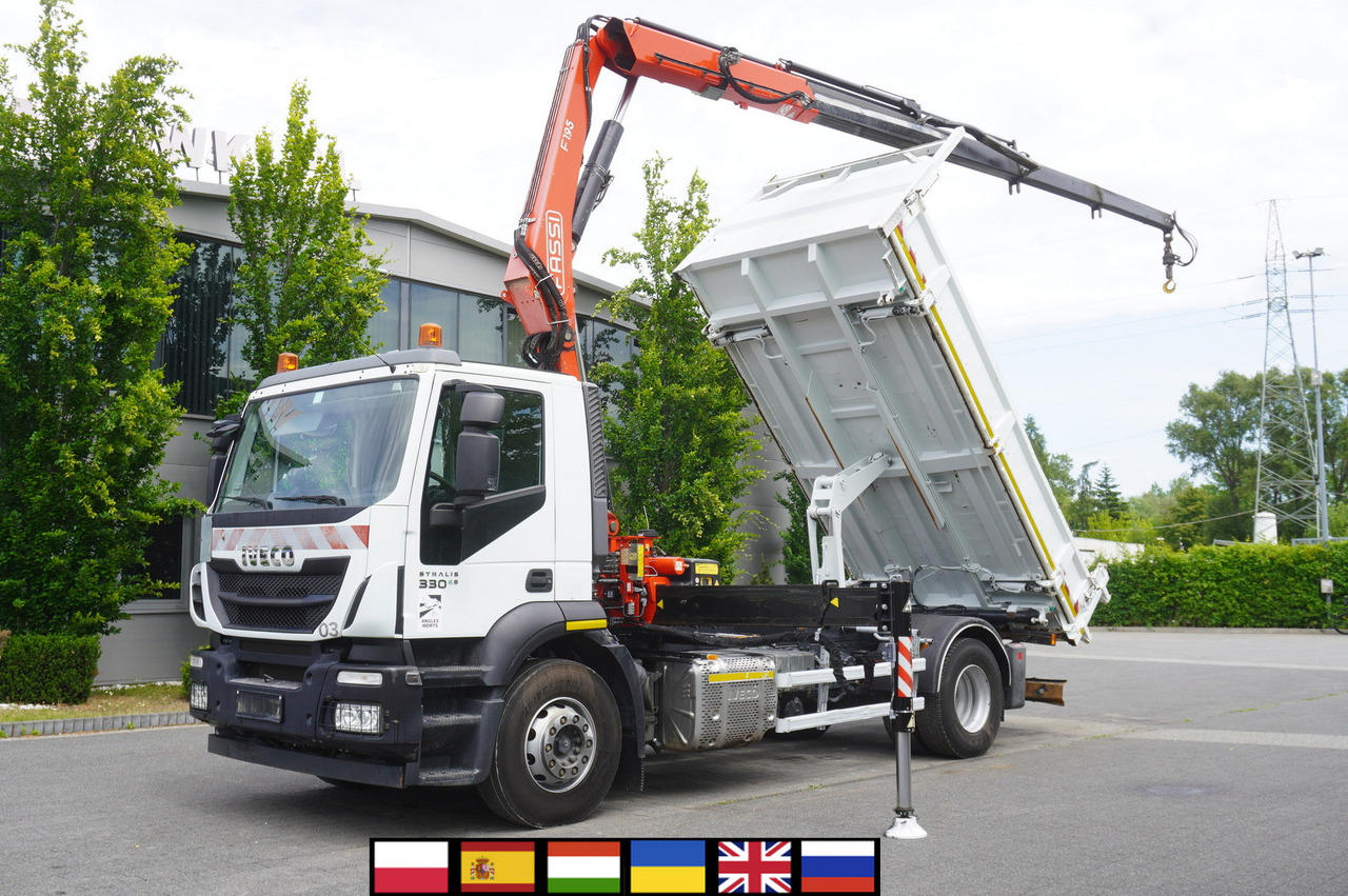 IVECO STRALIS 330 E6 / FASSI 195A 8.5 T / 3-side tipper - Crane truck: picture 1 IVECO STRALIS 330 E6 / FASSI 195A 8.5 T / 3-side tipper - Crane truck: picture 1