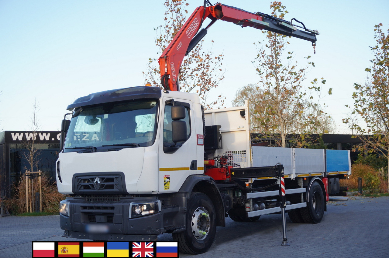 RENAULT C280 DTI 8 / FASSI crane 5.6 T / range 8 m / Flatbed 15 EPAL - Dropside/ Flatbed truck, Crane truck: picture 1 RENAULT C280 DTI 8 / FASSI crane 5.6 T / range 8 m / Flatbed 15 EPAL - Dropside/ Flatbed truck, Crane truck: picture 1