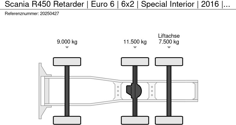 Scania R450 Retarder | Euro 6 | 6x2 | Special Interior | 2016 | King o/t Road | New Tacho - Tractor unit: picture 5 Scania R450 Retarder | Euro 6 | 6x2 | Special Interior | 2016 | King o/t Road | New Tacho - Tractor unit: picture 5