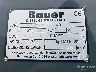 BAUER GENERATOREN GFS-120 ATS 150 kVA (Unused) - Generator set: picture 5 BAUER GENERATOREN GFS-120 ATS 150 kVA (Unused) - Generator set: picture 5