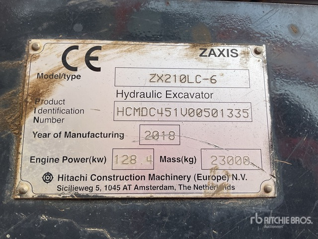 2018 Hitachi ZX210LC-6 Tracked Excavator - Crawler excavator: picture 3 2018 Hitachi ZX210LC-6 Tracked Excavator - Crawler excavator: picture 3