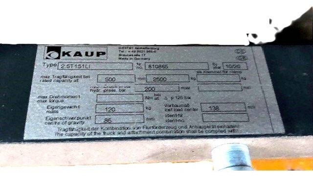 Kaup Integral sideshift 1080 mm - Attachment: picture 3 Kaup Integral sideshift 1080 mm - Attachment: picture 3