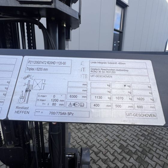 Reach truck Linde R20 HD (1120): picture 9