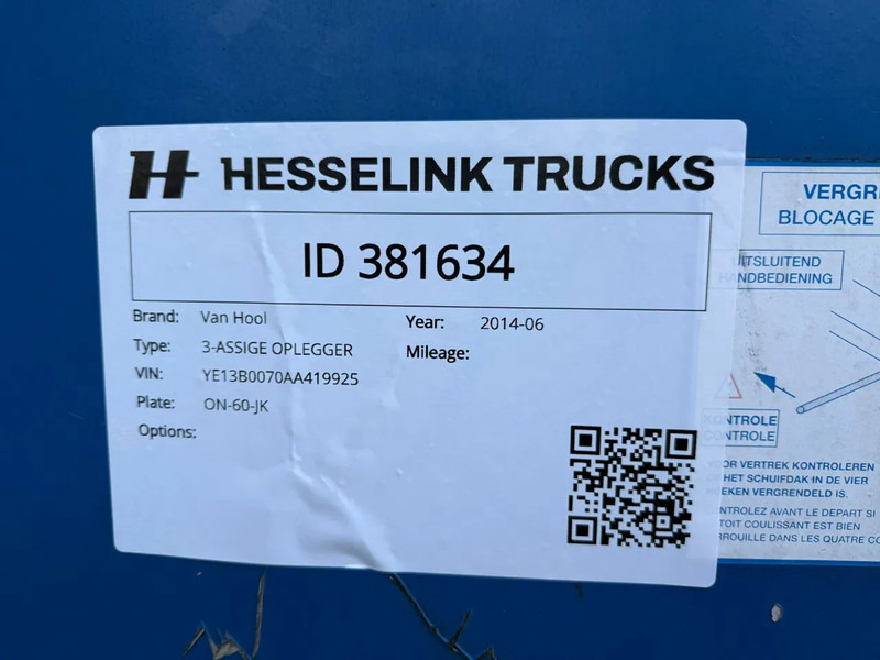 Curtainsider semi-trailer Van Hool 3AS Gegalvaniseerd Schuifzeilen/Schuifdak 2X Liftas 2.000KG Laadklep APK 05/2026!: picture 19 Curtainsider semi-trailer Van Hool 3AS Gegalvaniseerd Schuifzeilen/Schuifdak 2X Liftas 2.000KG Laadklep APK 05/2026!: picture 19