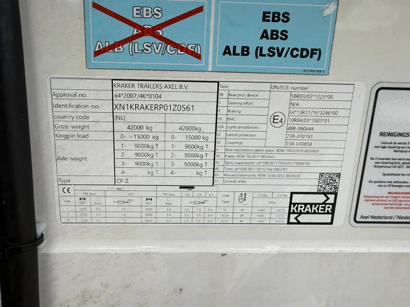 Kraker CF-ISO Koel / Walkingfloor Thermo King SLX 400 Alcoa's - Walking floor semi-trailer: picture 3 Kraker CF-ISO Koel / Walkingfloor Thermo King SLX 400 Alcoa's - Walking floor semi-trailer: picture 3