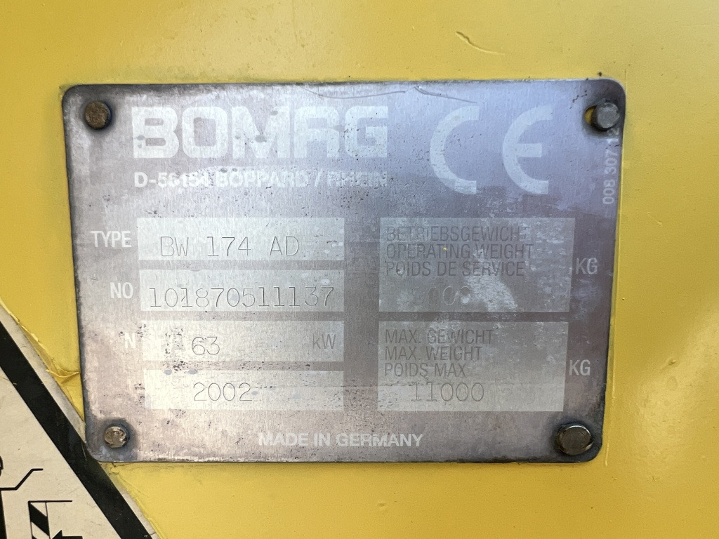 Road roller Bomag BW 174 n. Chr. (111667): picture 7 Road roller Bomag BW 174 n. Chr. (111667): picture 7