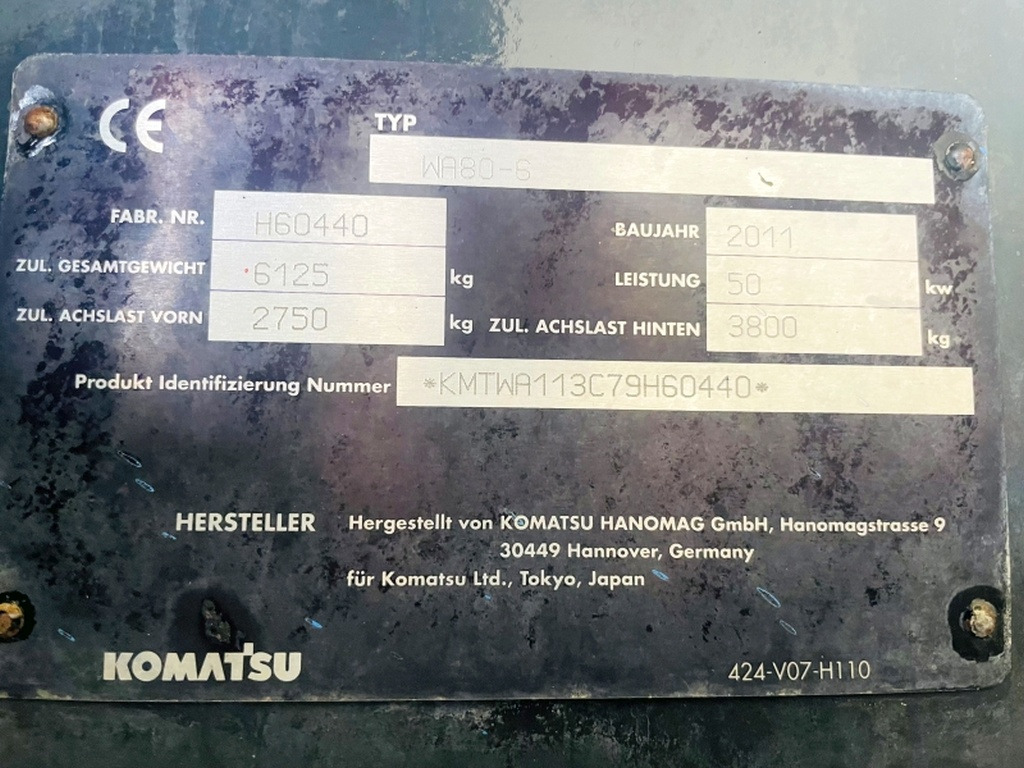 Komatsu WA80-6 (3991) - Wheel loader: picture 5 Komatsu WA80-6 (3991) - Wheel loader: picture 5