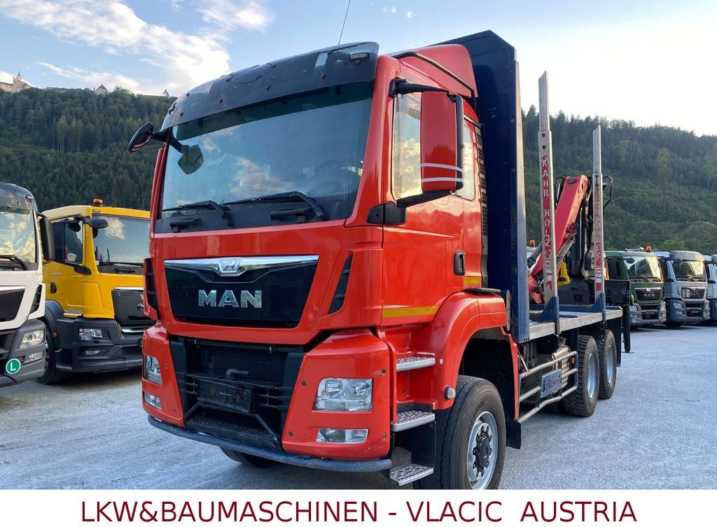 MAN TGS Holztransporter mit Kran Palfinger MAN TGS 33.480 6x6Holztransporter mit Kran Palfinger - Timber truck, Crane truck: picture 1 MAN TGS Holztransporter mit Kran Palfinger MAN TGS 33.480 6x6Holztransporter mit Kran Palfinger - Timber truck, Crane truck: picture 1