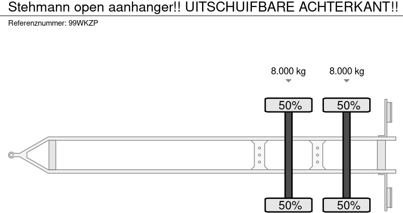 Dropside/ Flatbed trailer Stehmann open aanhanger!! UITSCHUIFBARE ACHTERKANT!!: picture 8
