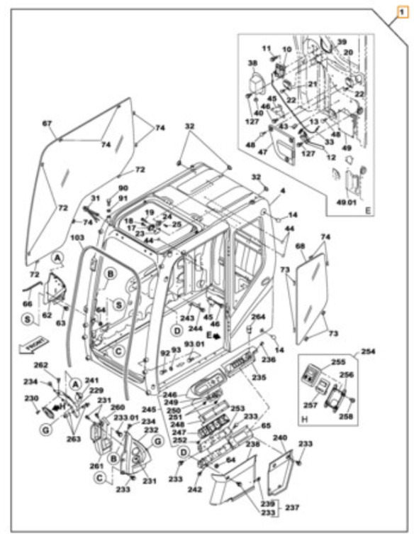 Case KHN16512 - KHN13840 - Cab for Construction machinery: picture 1 Case KHN16512 - KHN13840 - Cab for Construction machinery: picture 1