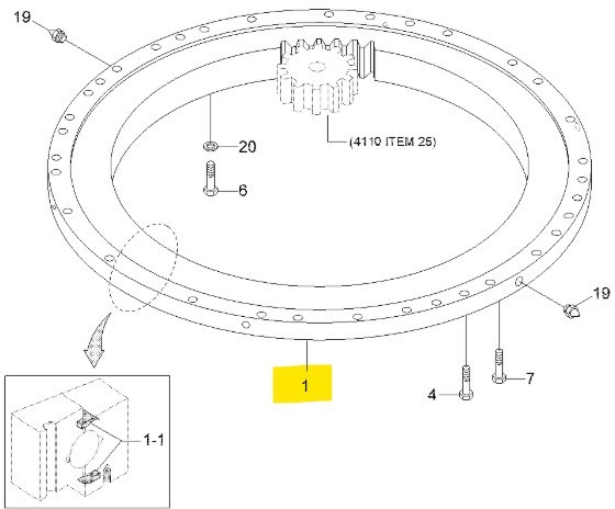Hyundai 81EN-00051 - 81EN-00053BG - Slewing ring for Construction machinery: picture 1 Hyundai 81EN-00051 - 81EN-00053BG - Slewing ring for Construction machinery: picture 1