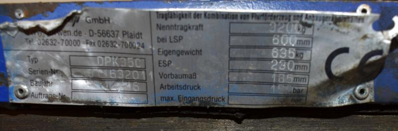 DURWEN DPK 35 C - Forks for Material handling equipment: picture 4 DURWEN DPK 35 C - Forks for Material handling equipment: picture 4