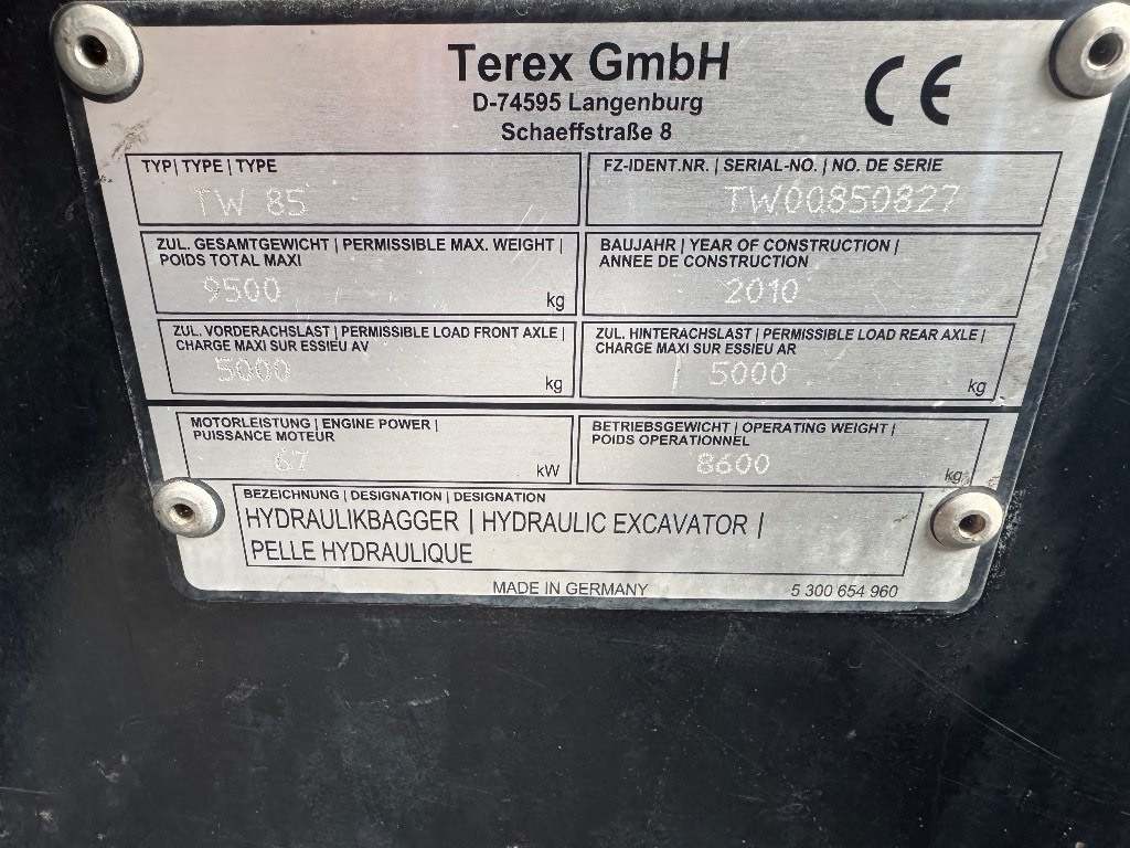 Terex TW 85 - Wheel excavator: picture 3 Terex TW 85 - Wheel excavator: picture 3