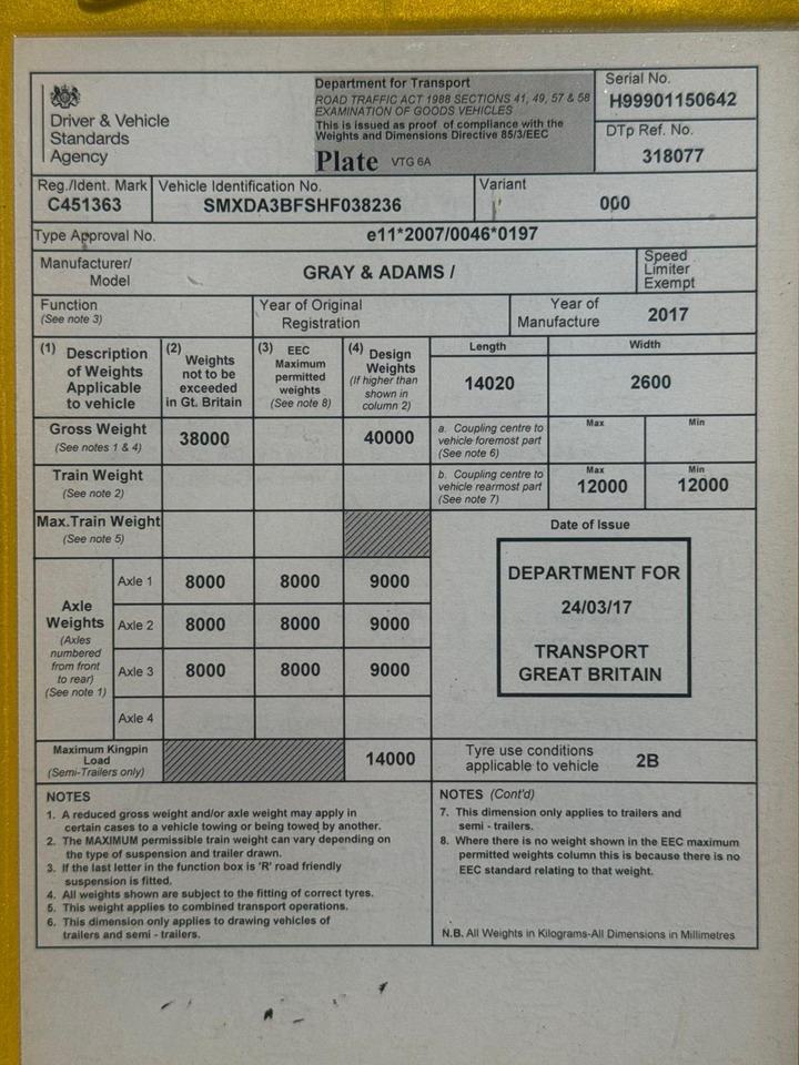 Gray and Adams 2017 Vector 1550 – 201786 - Refrigerator semi-trailer: picture 3 Gray and Adams 2017 Vector 1550 – 201786 - Refrigerator semi-trailer: picture 3