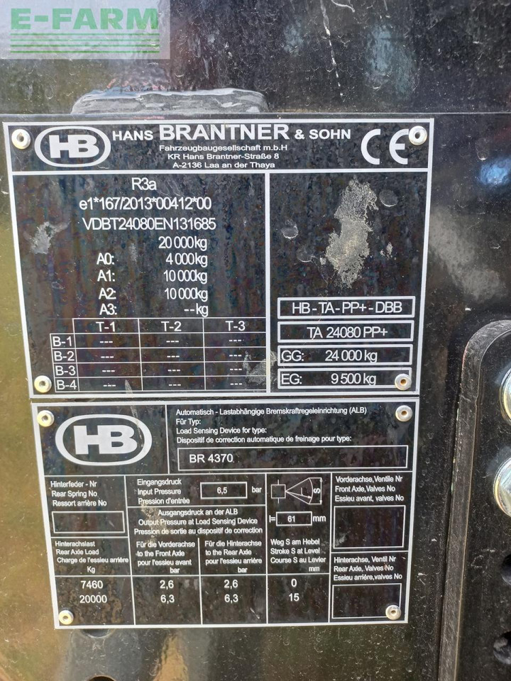 Brantner powerpush 24080 + - Farm tipping trailer/ Dumper: picture 3 Brantner powerpush 24080 + - Farm tipping trailer/ Dumper: picture 3