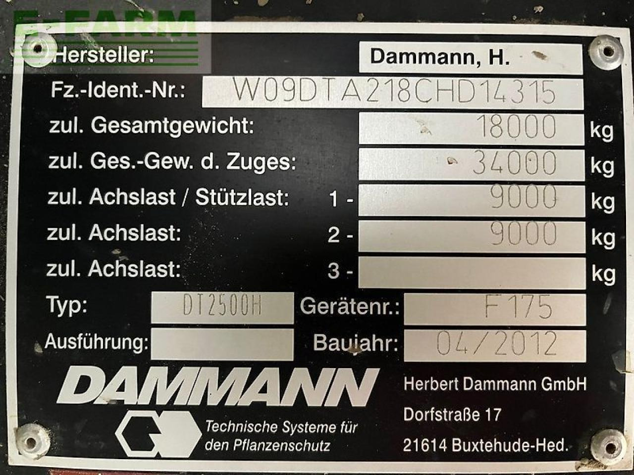 Dammann dt2500h - Trailed sprayer: picture 2 Dammann dt2500h - Trailed sprayer: picture 2