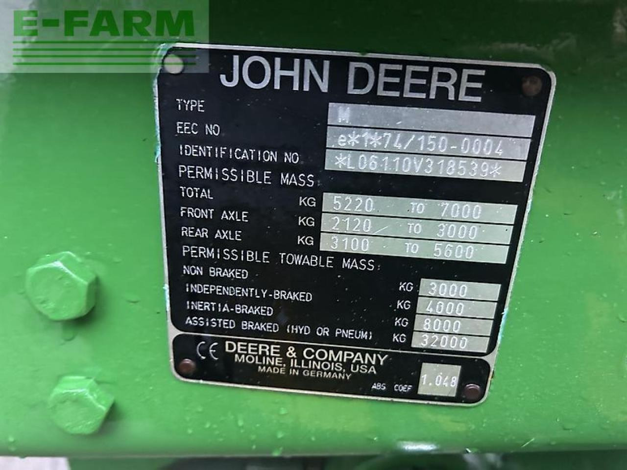 Farm tractor John Deere 6110: picture 7
