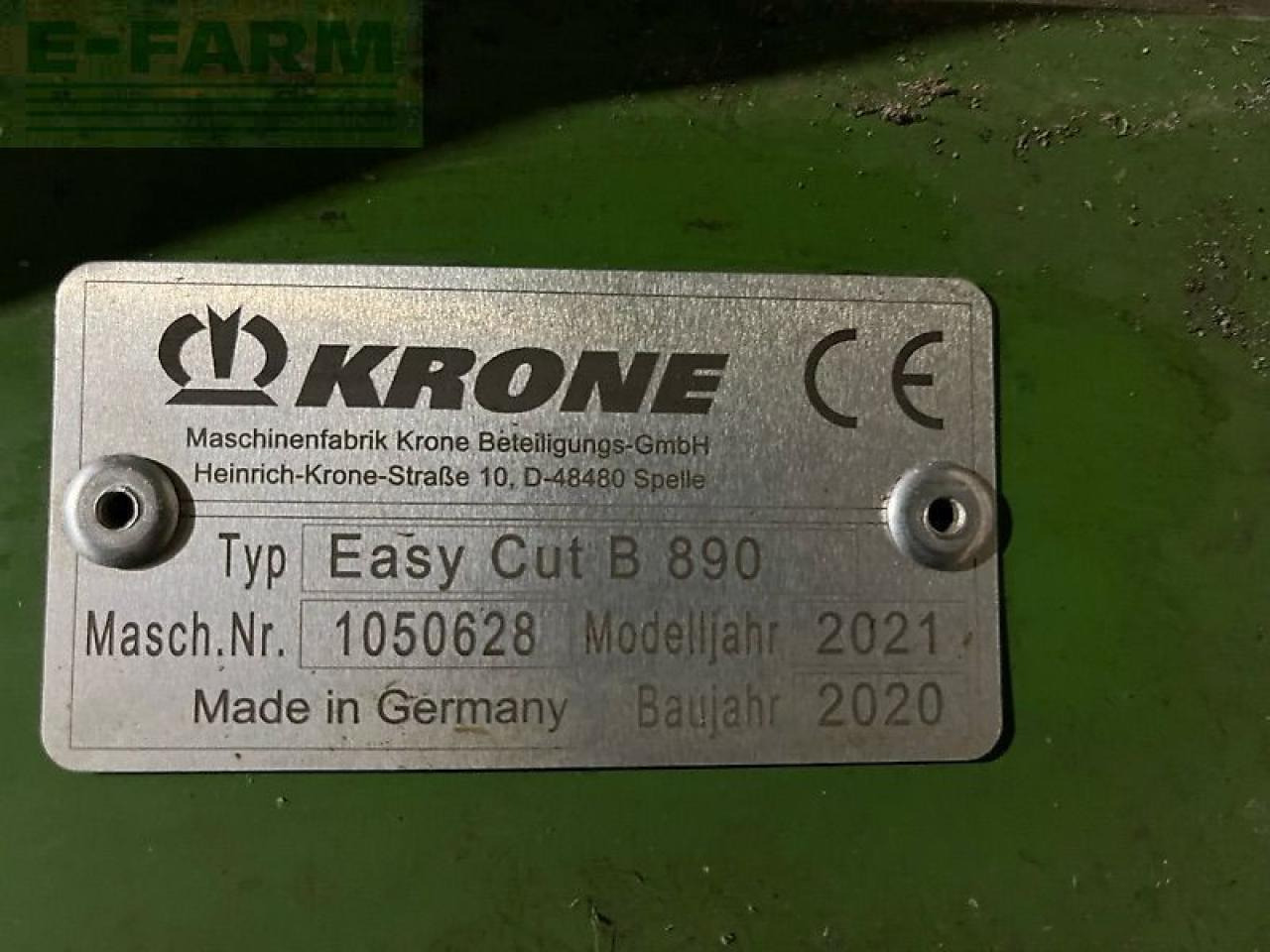 Krone easy cut b 890 - Mower: picture 3 Krone easy cut b 890 - Mower: picture 3