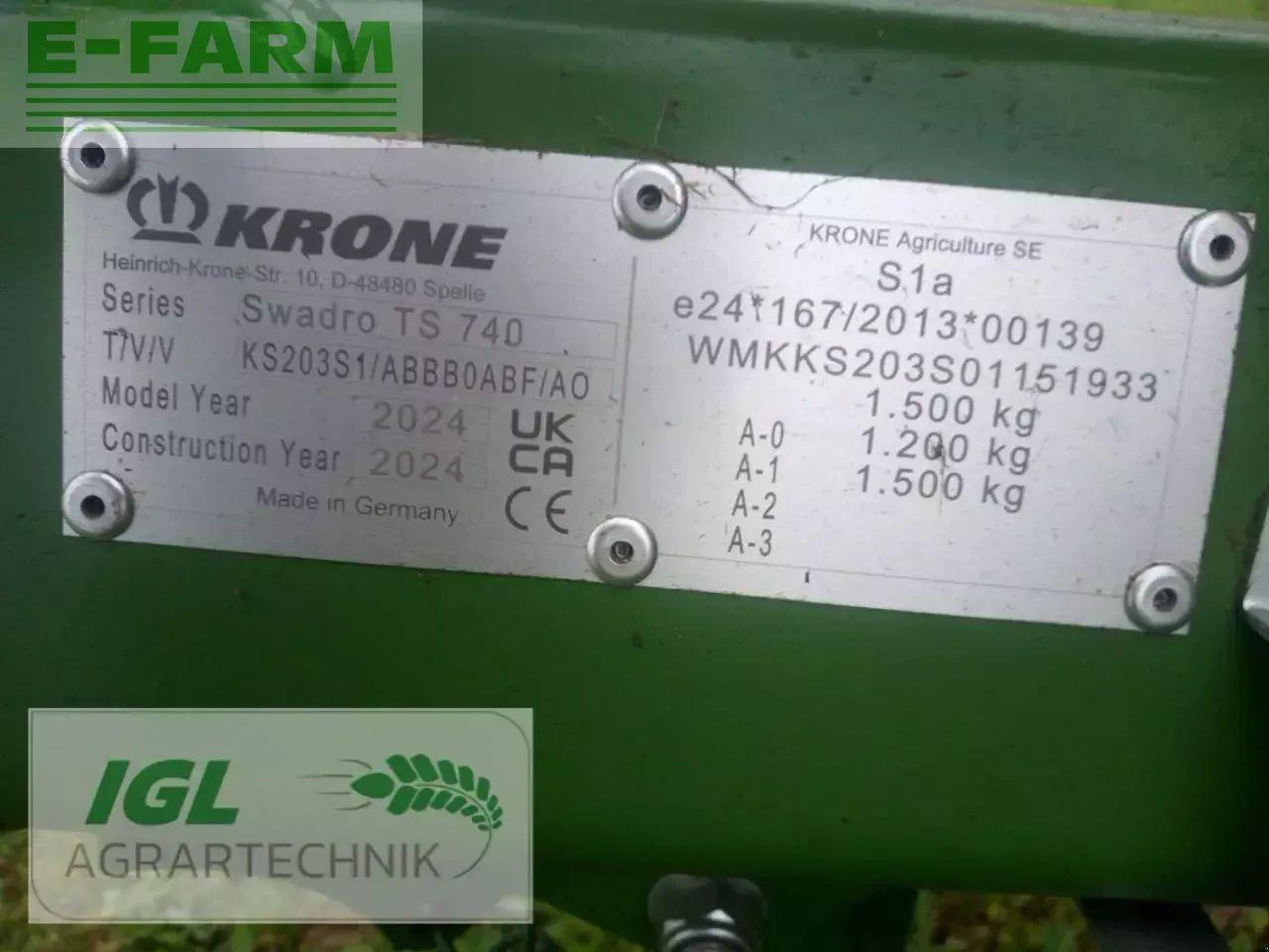 Tedder/ Rake Krone swadro ts 740: picture 12