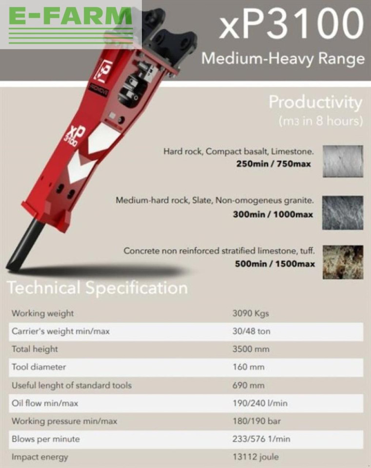 Xp3100 - Hydraulic hammer for Construction machinery: picture 2 Xp3100 - Hydraulic hammer for Construction machinery: picture 2