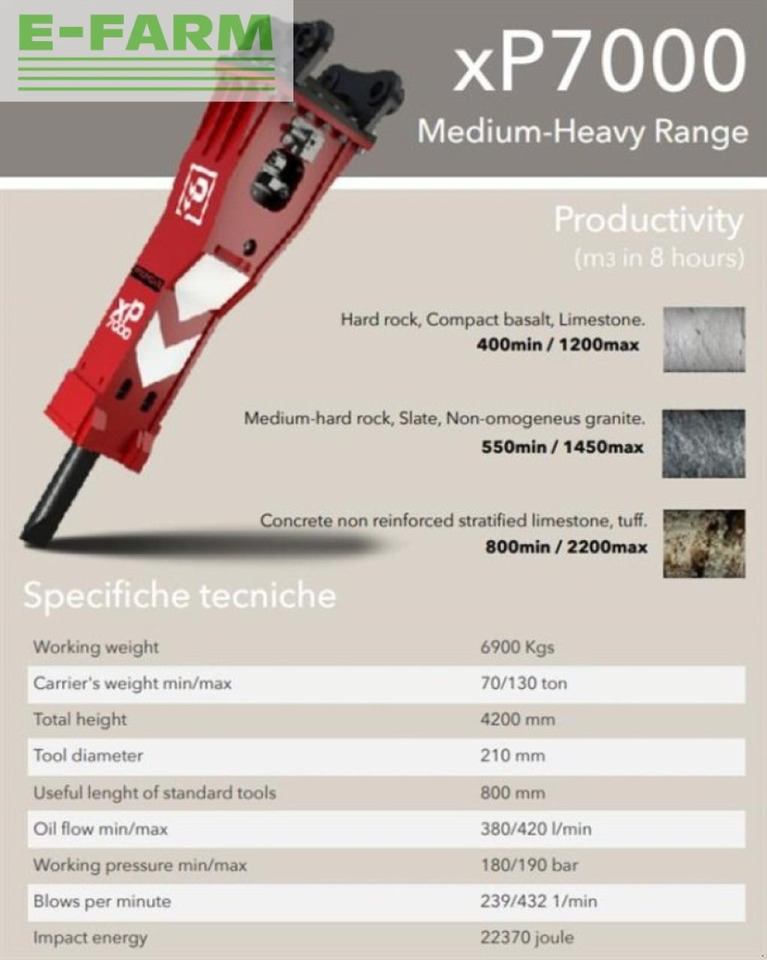 Xp7000 - Hydraulic hammer for Construction machinery: picture 2 Xp7000 - Hydraulic hammer for Construction machinery: picture 2