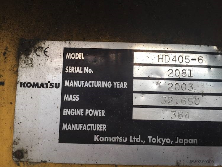 Komatsu HD405-6 - Rigid dumper/ Rock truck: picture 5 Komatsu HD405-6 - Rigid dumper/ Rock truck: picture 5