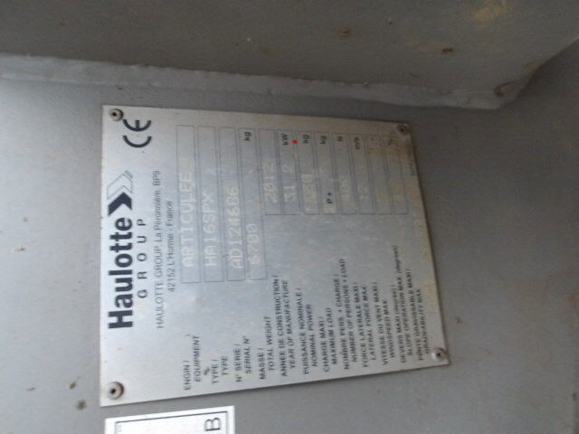 Articulated boom Haulotte HA16SPX 4WD: picture 12 Articulated boom Haulotte HA16SPX 4WD: picture 12