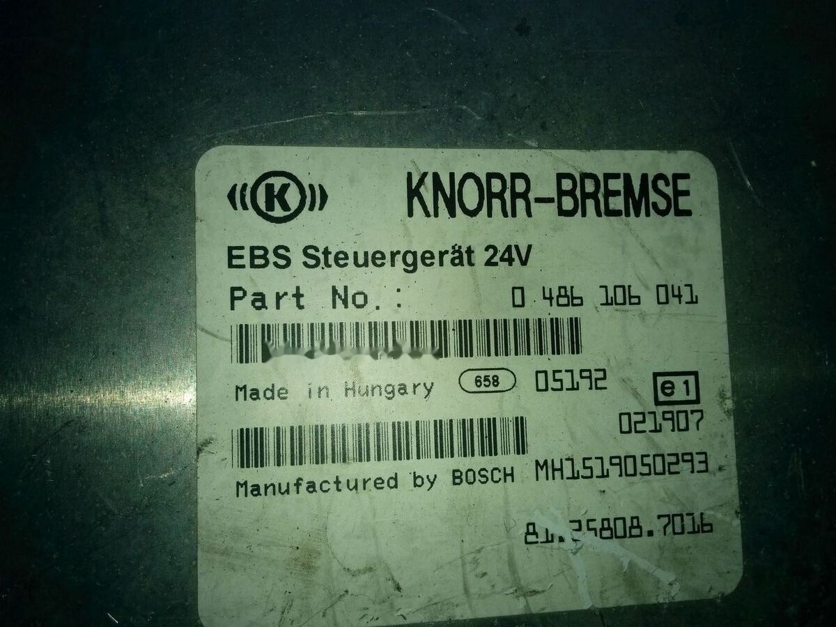 Volvo KNOR-BREMSE EBS 0486106063, 0486106028.\\\\ 0486106050 .\\ 063\\ Volvo Scania - ECU for Bus: picture 5 Volvo KNOR-BREMSE EBS 0486106063, 0486106028.\\\\ 0486106050 .\\ 063\\ Volvo Scania - ECU for Bus: picture 5