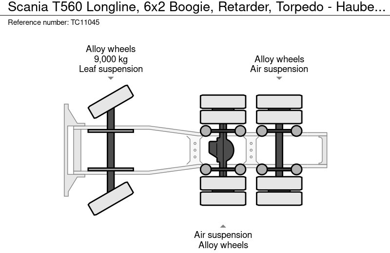 Tractor unit Scania T560 Longline, 6x2 Boogie, Retarder, Torpedo - Hauber - T serie: picture 19